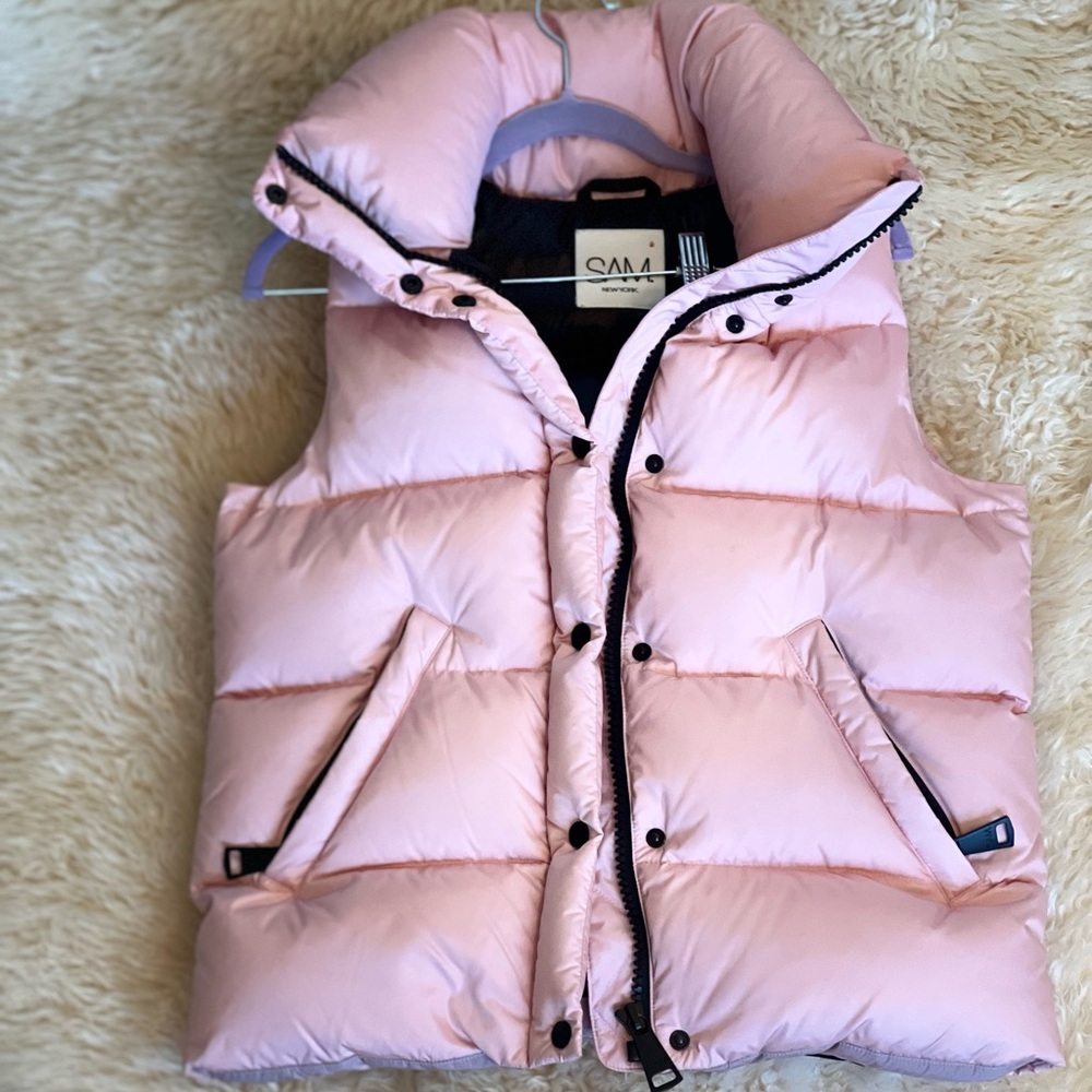 SAM. Water Resistant Super Warn Feathered Down Vest Very High Quality Authentic